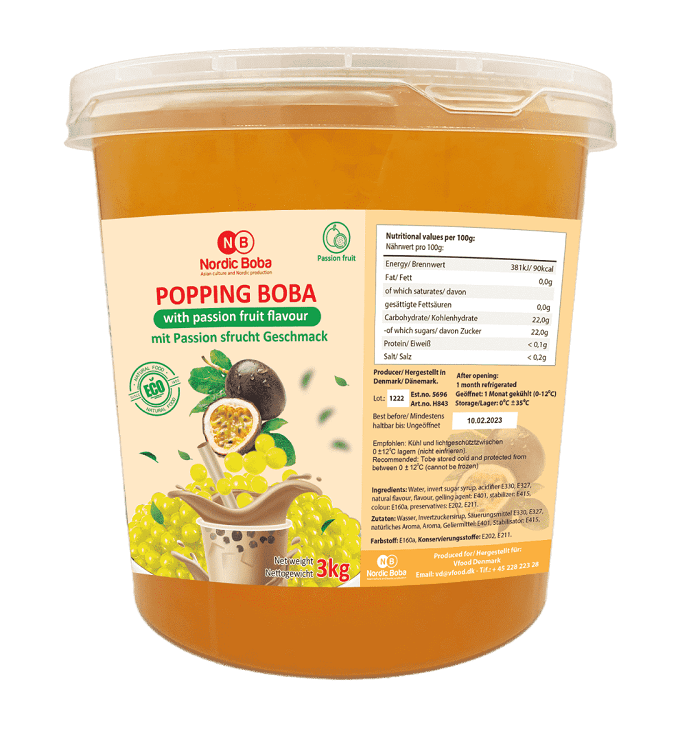 Popping Boba passionvilja maitselised mullipärlid 3200g