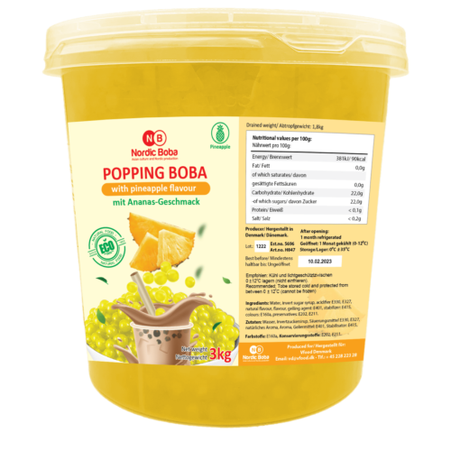 Popping Boba Ananassi maitselised pärlid 3200g