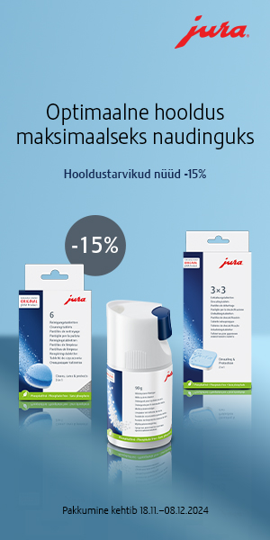 JURA koduseeria hooldustarvikud lõpptarbijale 15% soodsamalt!